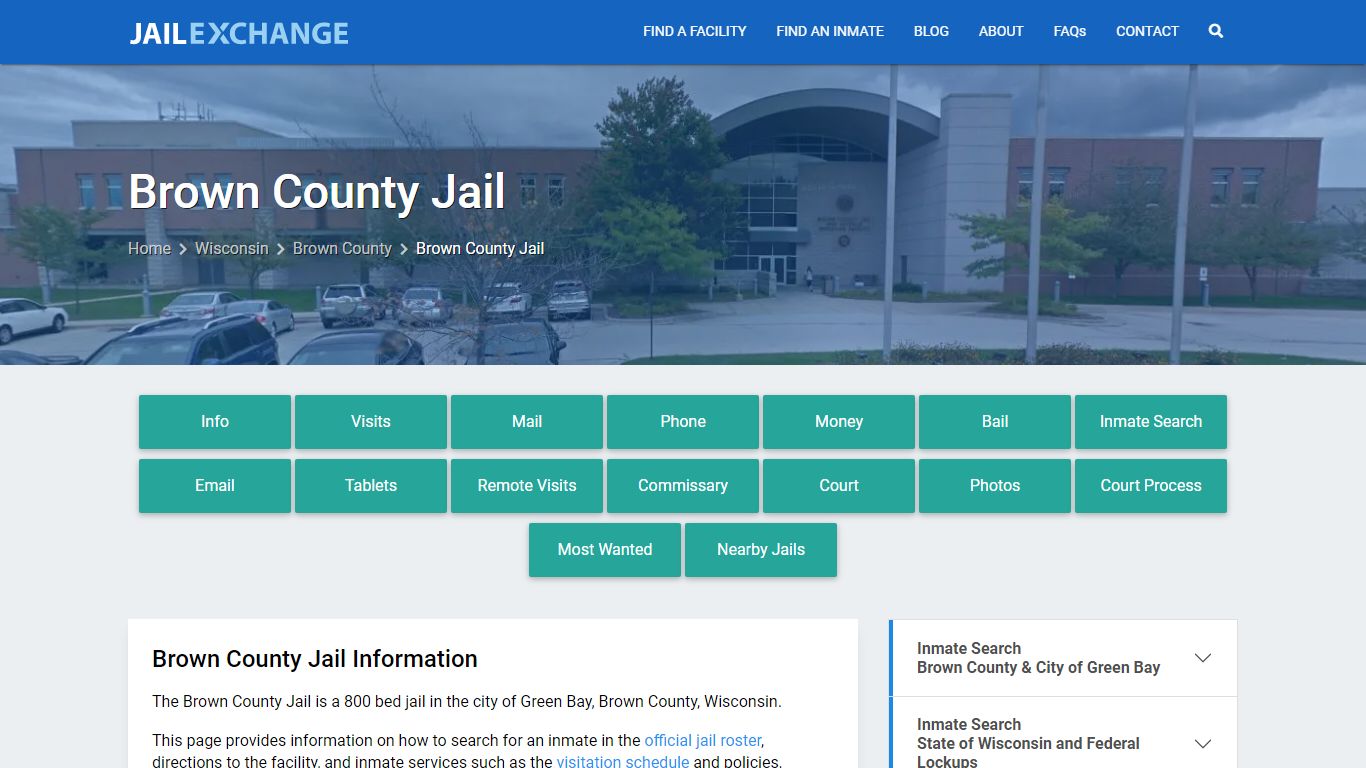 Brown County Jail, WI Inmate Search, Information